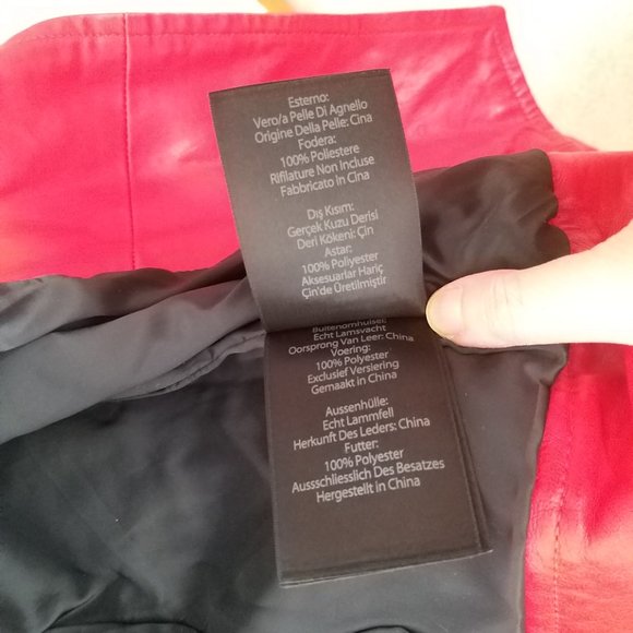 Mackage Hania Leather Moto Zip Jacket Size xxs Red / Flame New (Missing Belt) - Picture 13 of 16